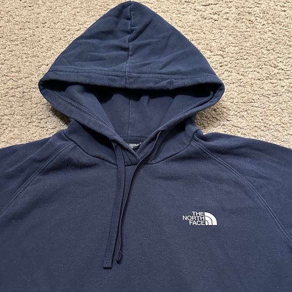 The North Face Womens Pullover Hoodie Graphic Logo Sweatshirt Navy Blue Size L - Picture 4 of 9